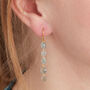 Aquamarine Dangle Link Gold And Silver Earrings, thumbnail 4 of 11