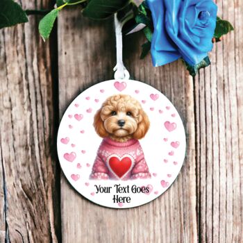 Personalised Pet Cockapoo Dog Love Decoration, 2 of 2