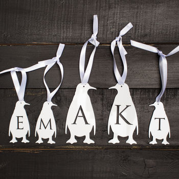 Personalised Initial Penguin Decoration, 2 of 3