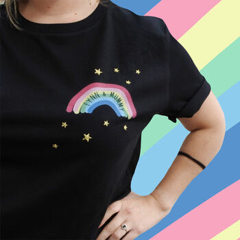 Personalised Printed And Embroidered Rainbow T Shirt, 2 of 2