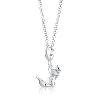 Origami Fox Necklace, Sterling Silver Or Gold Plated, 2 of 10