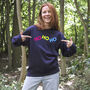 Neon Rainbow Ho Ho Ho Christmas Sweatshirt Jumper, thumbnail 5 of 6