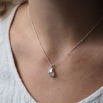 Tumbled Birthstone And Moon Charm Necklace, 6 of 12
