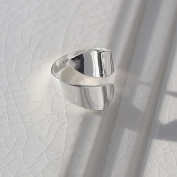 Sterling Silver Adjustable Flat Ring, 3 of 7
