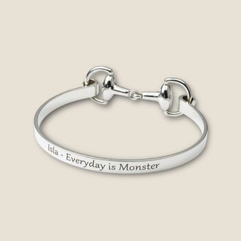 Personalised Sterling Silver Snaffle Bangle, 6 of 12