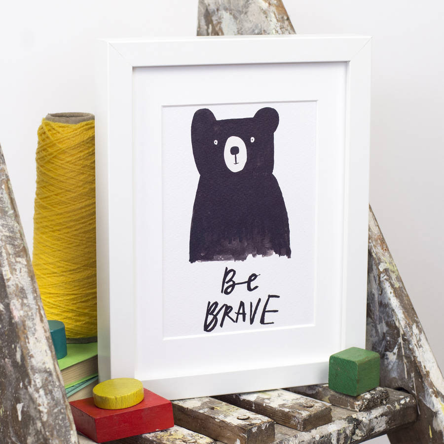 'Be Brave' Bear Print By Letterbox Lane