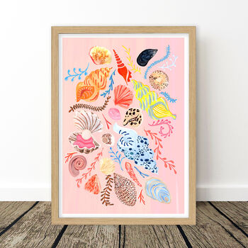 Pink Sea Shell Art Print, 8 of 10