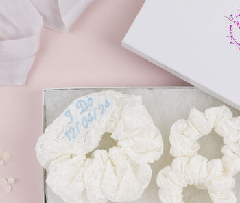 Personalised Lace 'I Do' Hair Scrunchies, 5 of 8