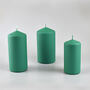 G Decor Henry Velvet Matt Emerald Green Pillar Candles, thumbnail 1 of 4