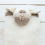 Sheep Cover And Hot Water Bottle With Engraved Heart, thumbnail 5 of 10