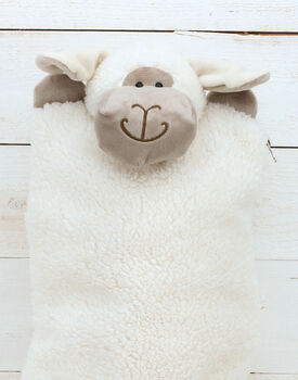 Sheep Cover And Hot Water Bottle With Engraved Heart, 5 of 10