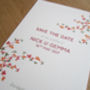 Delicate Foliage Save The Date Card, thumbnail 3 of 10