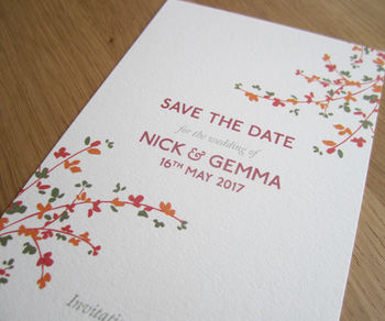 Delicate Foliage Save The Date Card, 3 of 10