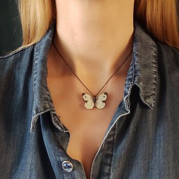 Cabbage White Butterfly Necklace, 4 of 4
