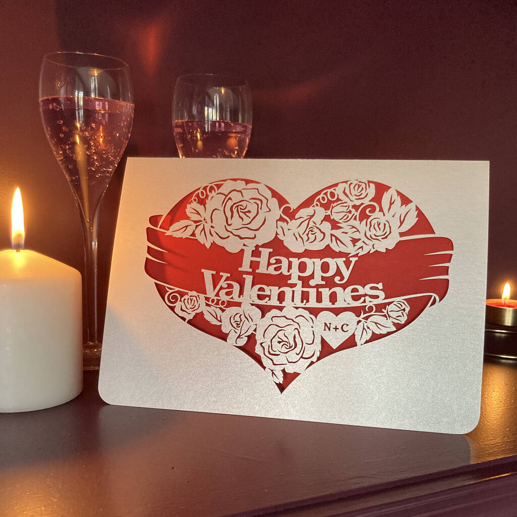 Valentine Roses Papercut Card, 1 of 4