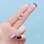 Sterling Silver Opal Cz Oval Halo Stud Earrings, thumbnail 5 of 10