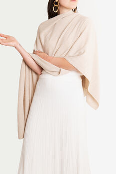 100% Pure Cashmere Poncho Wrap, 3 of 12
