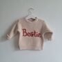 Personalised Hand Embroidered 'Bestie' Jumper, thumbnail 1 of 2