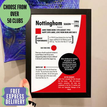 Personalised Print 30th Birthday Gift For Football Fans, 3 of 11