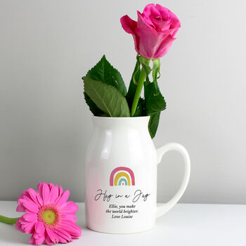 Personalised Rainbow Flower Jug Vase, 3 of 8