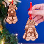 Personalised Wooden Gonk Christmas Hanging Decoration, thumbnail 3 of 6
