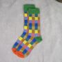 Colourful Check Mid Calf Length Socks, thumbnail 3 of 3