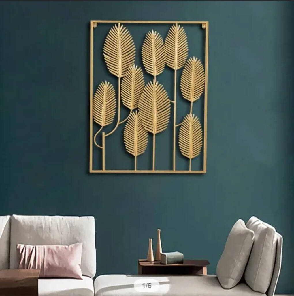 Art Deco Style Gold Leaf Metal Wall Art Decor By Rowan Homes Design