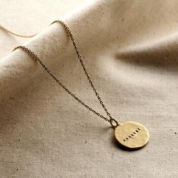 Personalised Hammered Disc Name Necklace, 5 of 7