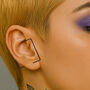 Square Oxidised Silver Square Ear Cuff Earrings, thumbnail 2 of 4