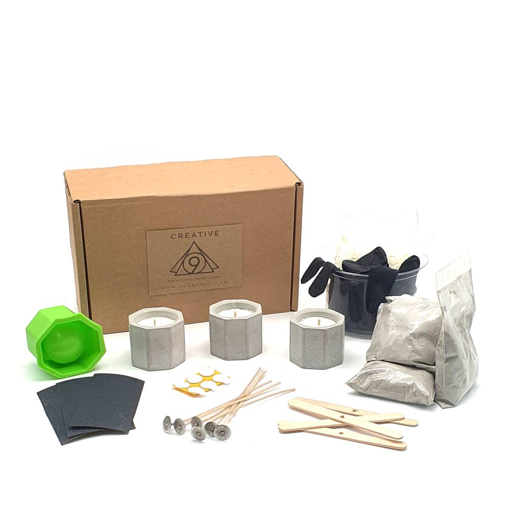 Geometric Concrete Soy Candle Making Kit By Segment 9