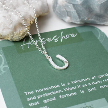 Horseshoe Necklace Sterling Silver Encouragement Gift, 2 of 4