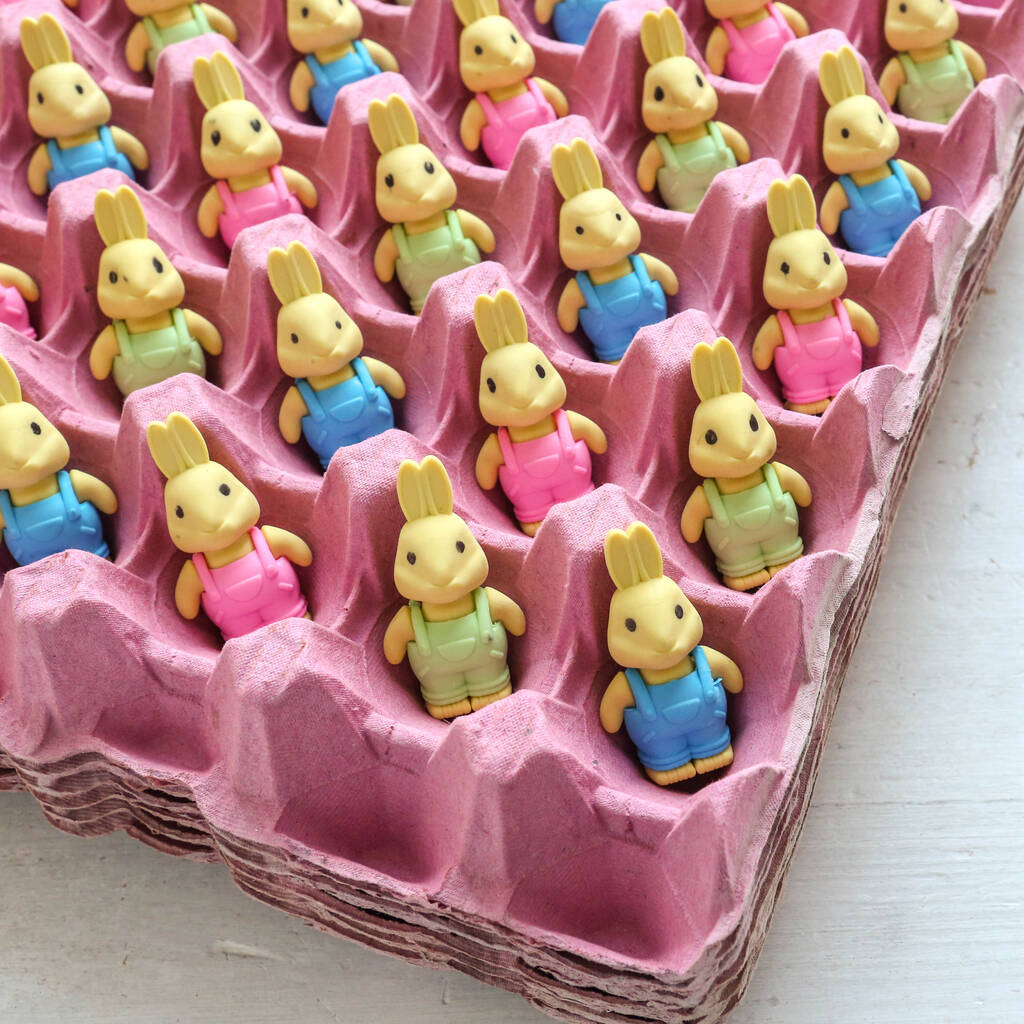 Three Novelty Easter Bunny Erasers By Berylune