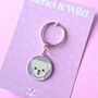 Bichon Frisé Enamel Keyring, thumbnail 2 of 2