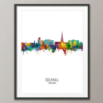 Solihull Skyline Portrait Print And Box Canvas, 3 of 5