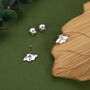 Sterling Silver Moth Stud Earrings, thumbnail 2 of 11
