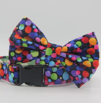 Multicoloured Confetti Dog Bow Tie, 3 of 11