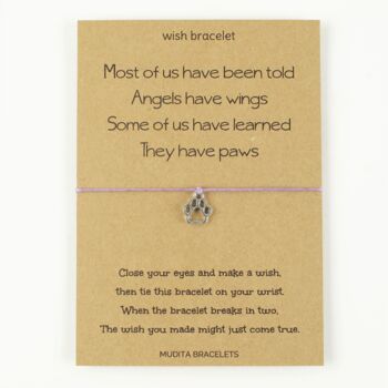 Some Angels Have Paws Remembrance Charm Wish Bracelet, 3 of 4