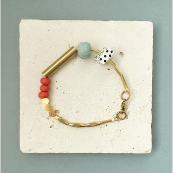 Marble And Brass Dots Bracelet, 5 of 7