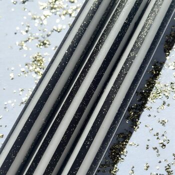 Black Glitter And White Pinstriped Candles, 3 of 4