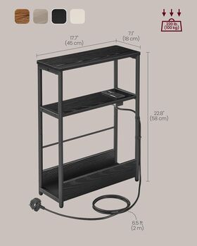 Slim Side Table Charging Station Rack, 2 of 8