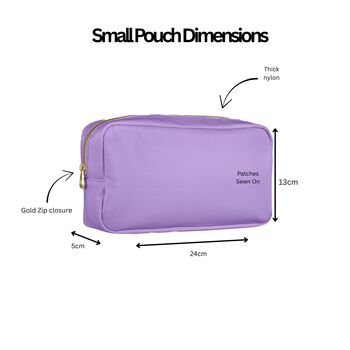 Personalised Small Patch Pouch With Four Patches Sewn On, 2 of 12