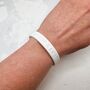 White Awareness Ribbon Bracelet Wristband, thumbnail 2 of 8