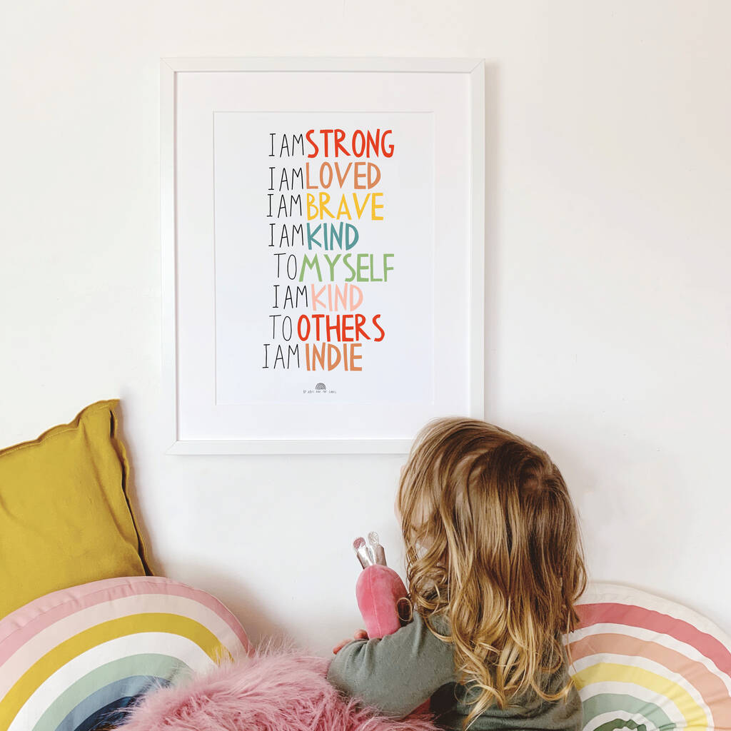 Personalised 'I Am Kind' Children's Affirmation Print, 1 of 2