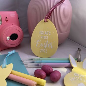 Personalised 'My First Easter' Egg Decoration Lemon, 2 of 9