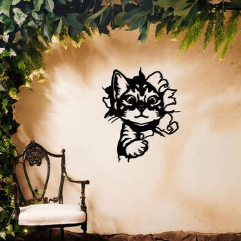 Curious Kitten Wall Art Ideal Gift For Cat Lovers And Garden Decor, 4 of 10