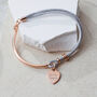 Personalised Silk And Rose Gold Plated Charm Bangle, thumbnail 1 of 7