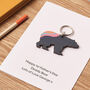 Blue Bear Wooden Keyring And Father's Day Card, thumbnail 3 of 9