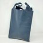 Two Way Carrier Tote Leather Shoulder Bag Navy Blue, thumbnail 5 of 7