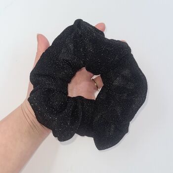 Oversized Black Sparkle Scrunchie, 5 of 6