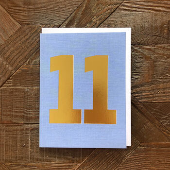 Mini Gold Foiled Number Eleven Card, 3 of 5
